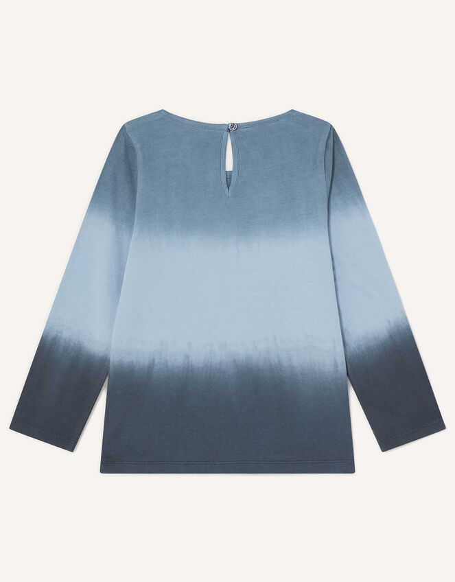 Ombre Heart Long Sleeve T-Shirt, Blue (BLUE), large