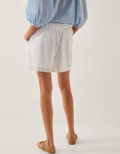 Irina High-Waisted Lace Shorts, White (WHITE), large