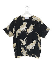 One Hundred Stars Stork Print Top, Black (BLACK), large