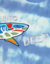 Shark Tie Dye T-Shirt, Blue (BLUE), large