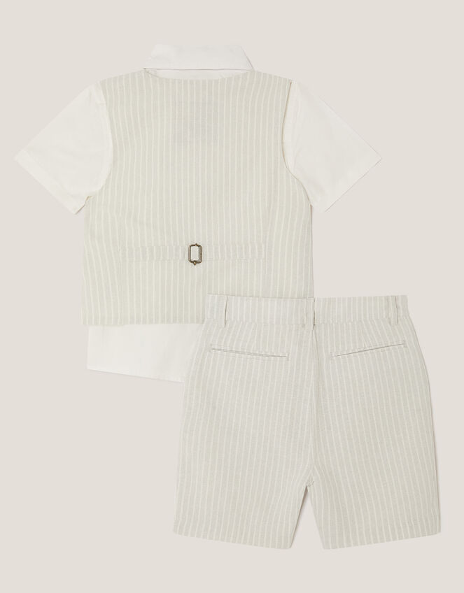 3-Piece Shirt & Waistcoat Set with Bow, Grey (GREY), large