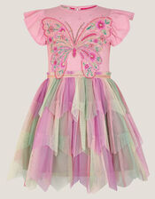 Embellished Butterfly Disco Dress, Pink (PINK), large