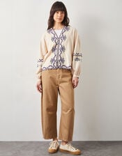 East Cresta Long Sleeve Embroidered Blouse, Ivory (IVORY), large