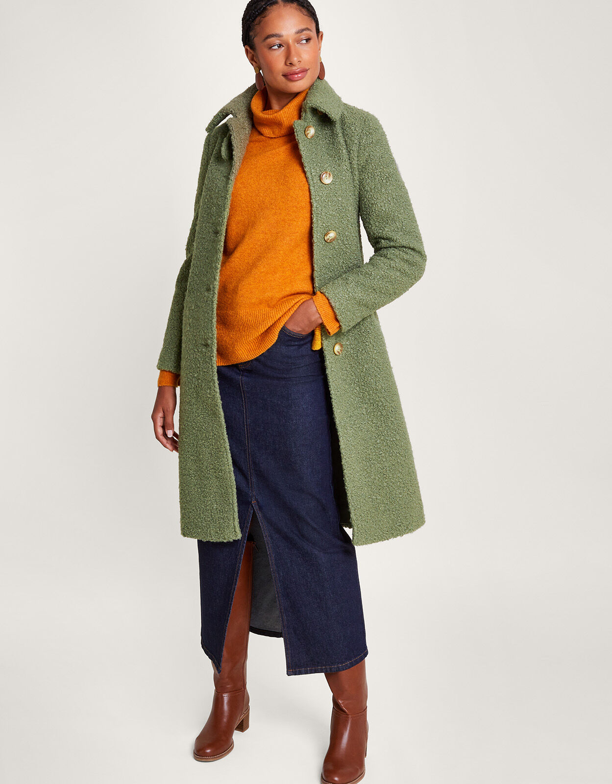 Monsoon blair shop brushed wool coat