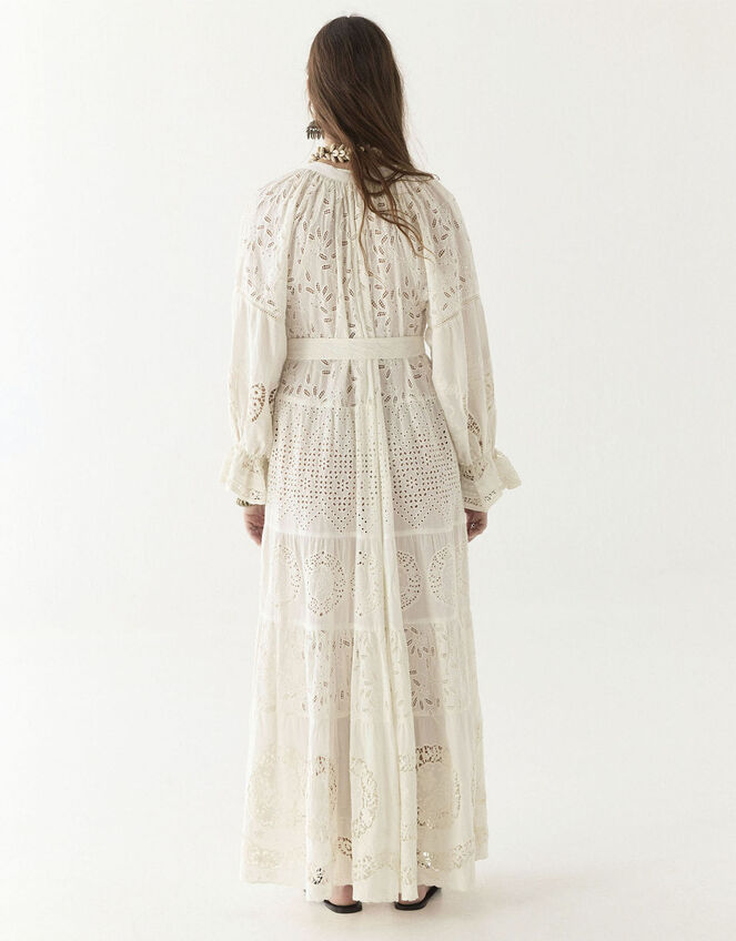 Maison Hotel Lilibet Broderie Maxi Dress, White (OFF WHITE), large