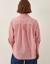 Liv 3/4 Sleeve Stripe Shirt, Red (RED), large