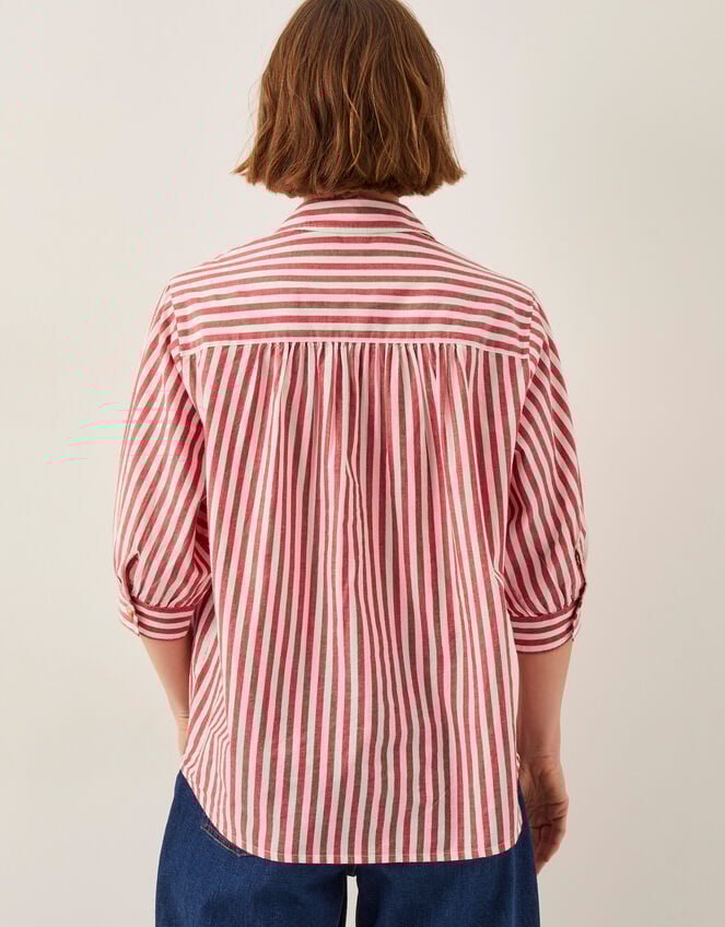 Liv 3/4 Sleeve Stripe Shirt, Red (RED), large