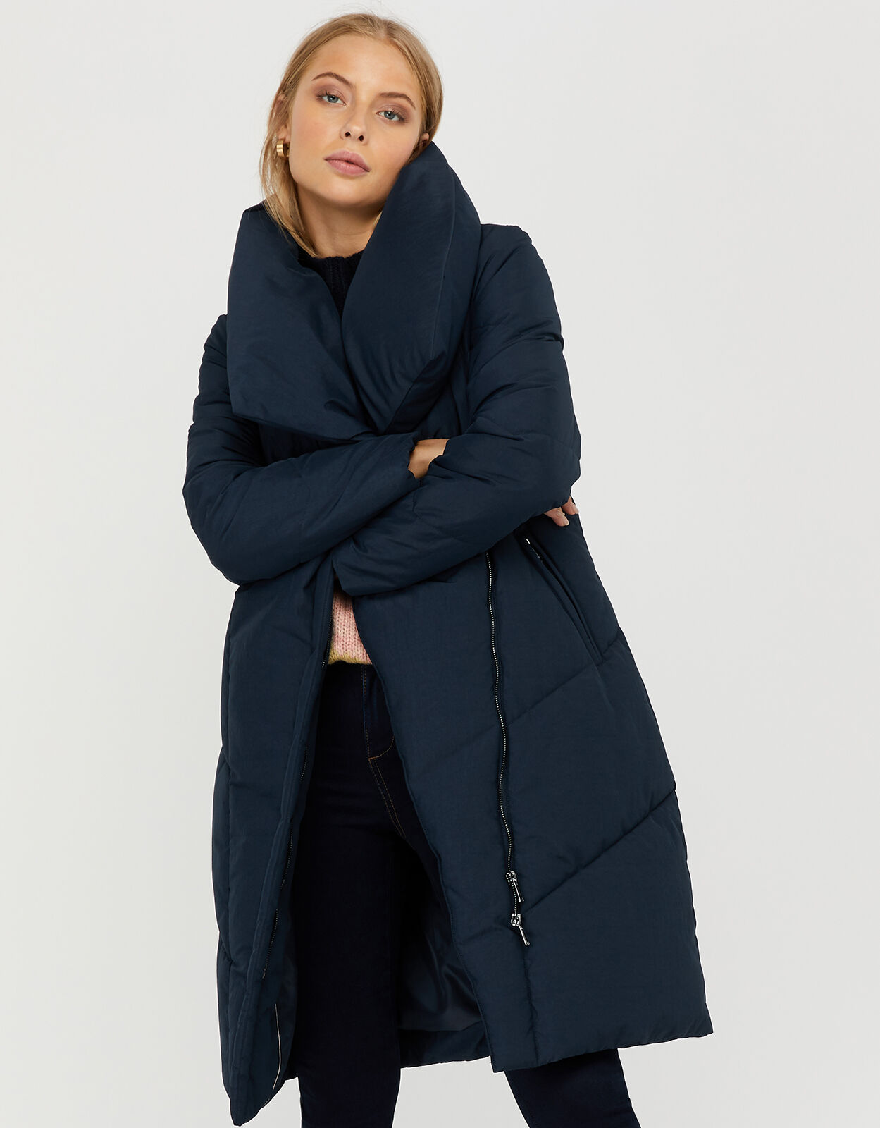 Navy duvet coat hotsell