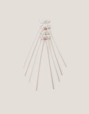 4-Pack Rose Bow Hair Clips, , large