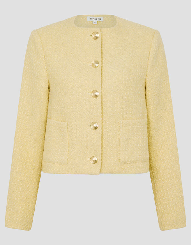 Maya Tweed Jacket, Yellow (YELLOW), large