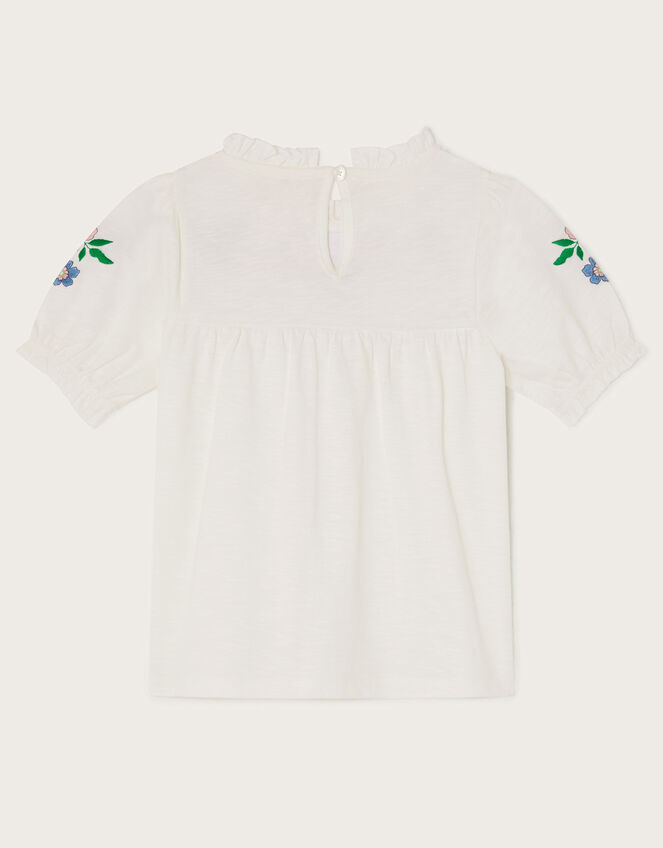 Dove Embroidered Short Sleeve Top, Ivory (IVORY), large