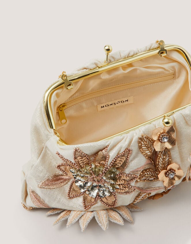 Bloom Floral Embellished Clutch Bag, , large