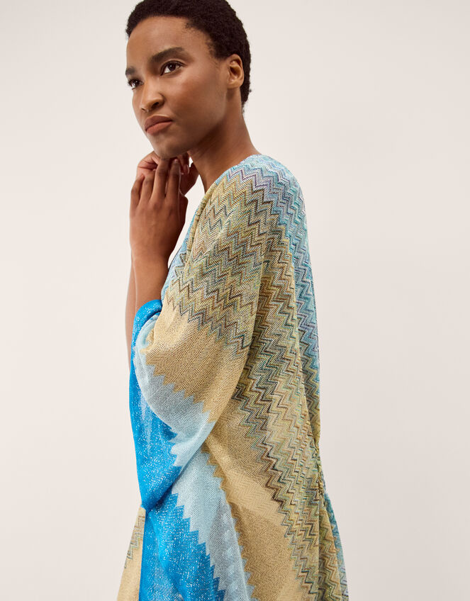 Ava Crochet Beach Cover Up, Blue (BLUE), large