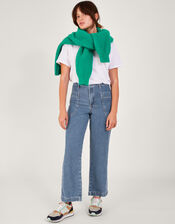 Wide Leg Cargo Jeans , Blue (DENIM BLUE), large