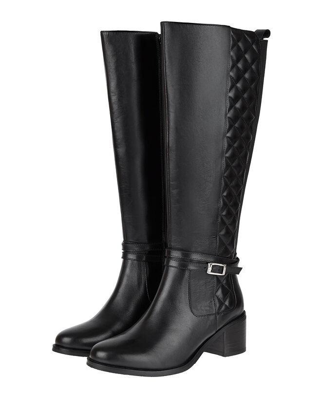 Leather Riding Boots, Black (BLACK), large