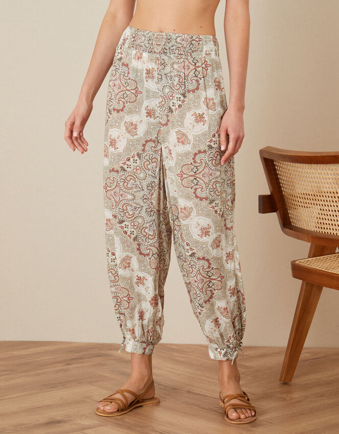 Miriam Printed Hareem Trousers, Natural (NATURAL), large