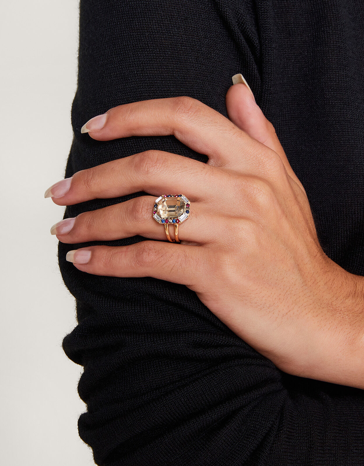 Embellished Cocktail Ring Gold