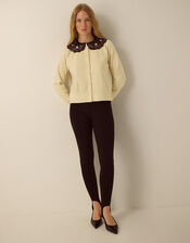 Monsoon x Queens of Archive Coco Sequin Collar Cardigan​, Ivory (IVORY), large