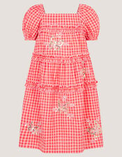 Sequin Butterfly Gingham Dress, Pink (PINK), large