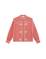 Maison Hotel Phillipa Embroidered Blouse, Orange (CORAL), large