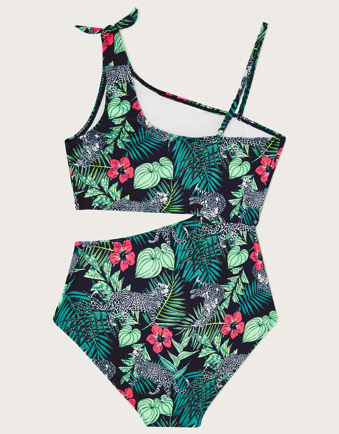 Palm Print Cut-Out Swimsuit, Multi (MULTI), large