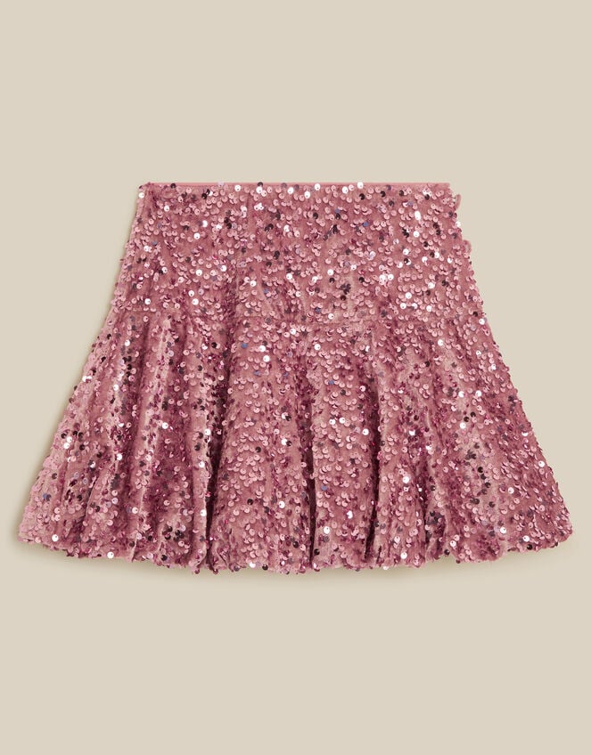 Monsoon x Queens of Archive Sequin Velvet Skirt, Pink (PINK), large
