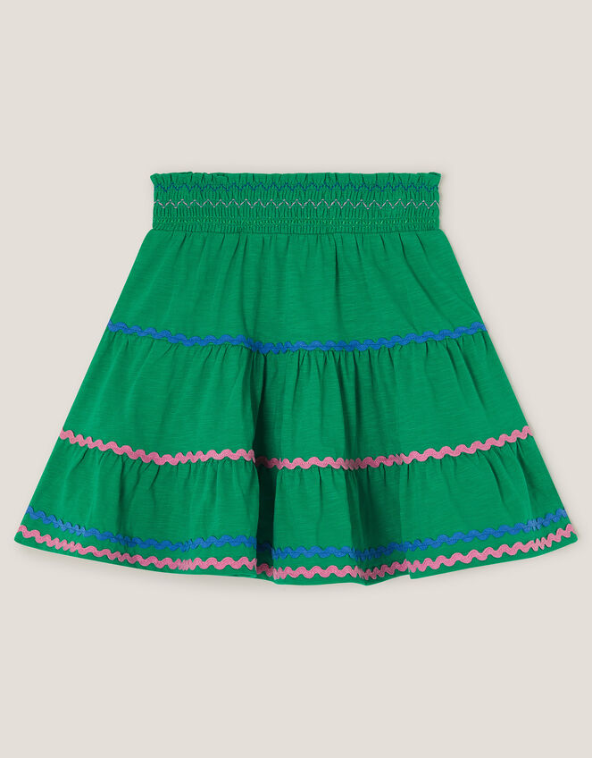 Ric-Rac Tiered Skirt, Green (GREEN), large