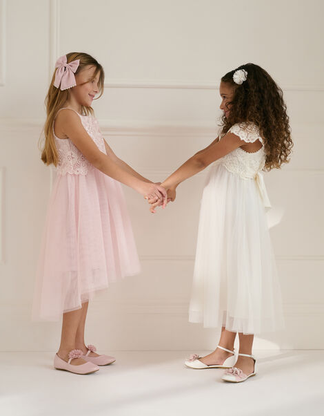 Estella Lace Bodice Dress, Ivory (IVORY), large