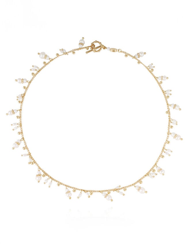 East Tangerine Collier Mother of Pearl Necklace, , large