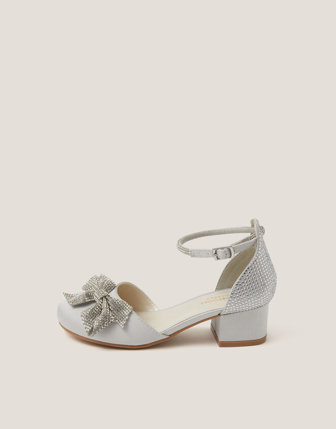 Sparkle Bow Two-Part Heels, Silver (SILVER), large
