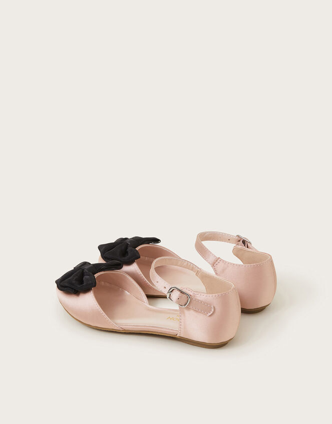 Contrast Bow Two Part Ballet Flats, Pink (PINK), large