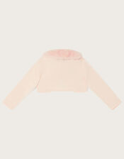 Baby Supersoft Faux Fur Collar Cardigan, Pink (PINK), large