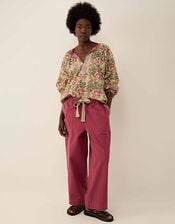 East Aurelie Hand-Woodblock Botanical Print Cotton Top, Multi (MULTI), large