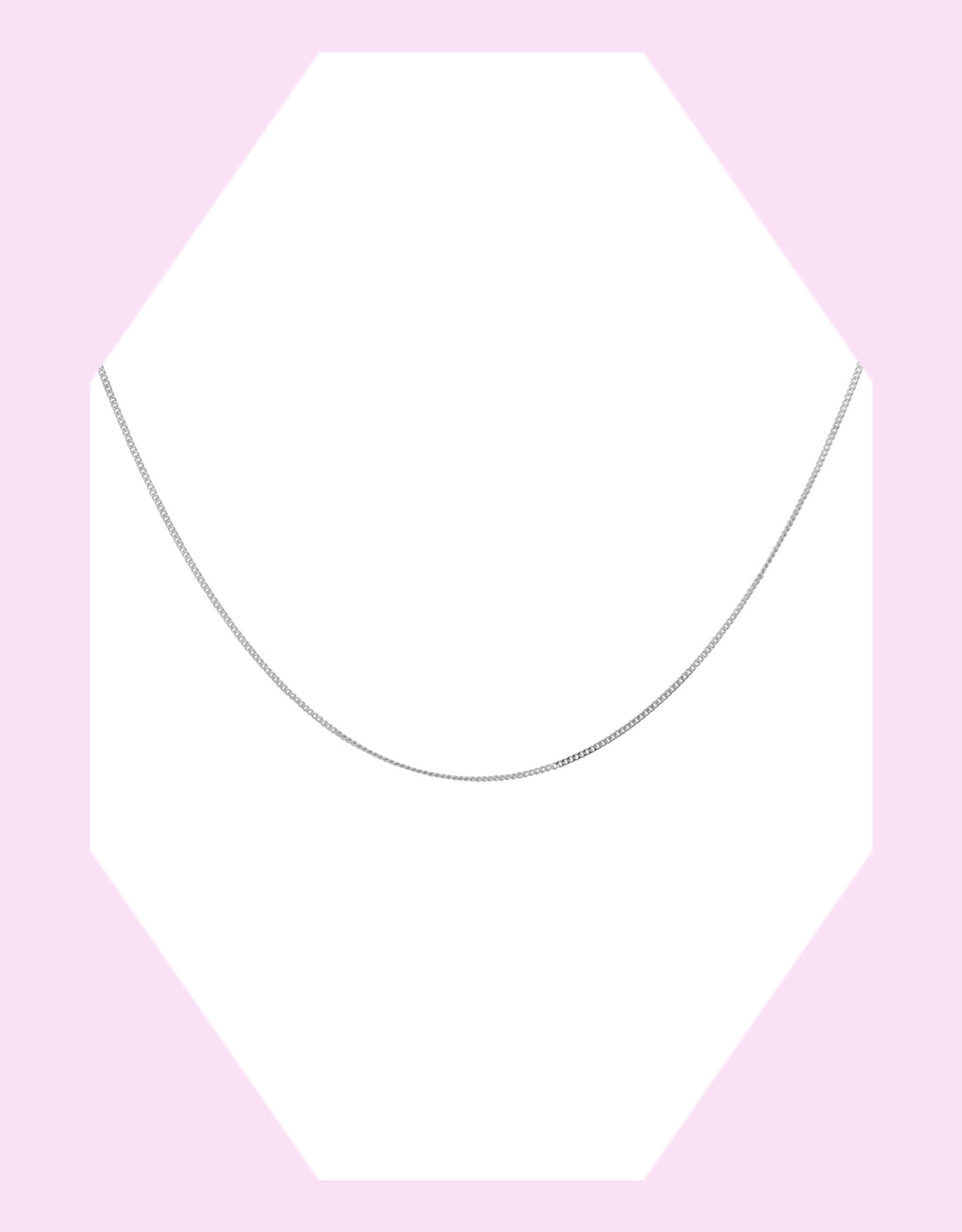 Anna and Nina Sterling Silver Plain Short Necklace, , large