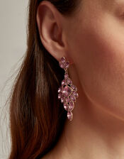 Gemstone Leaf Drop Earrings, , large