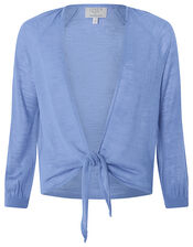 Libby Tie Shrug in Linen Blend, Blue (BLUE), large