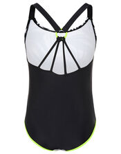 Zebra Print Swimsuit, Black (BLACK), large