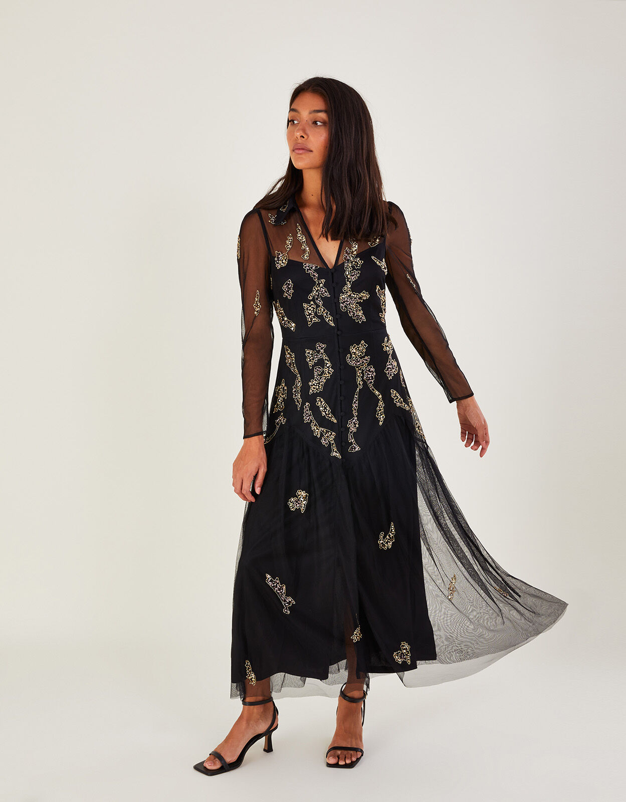 Embellished shirt dress sales