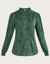Animal Jersey Shirt with Recycled Polyester, Green (GREEN), large