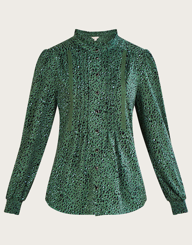 Animal Jersey Shirt with Recycled Polyester, Green (GREEN), large