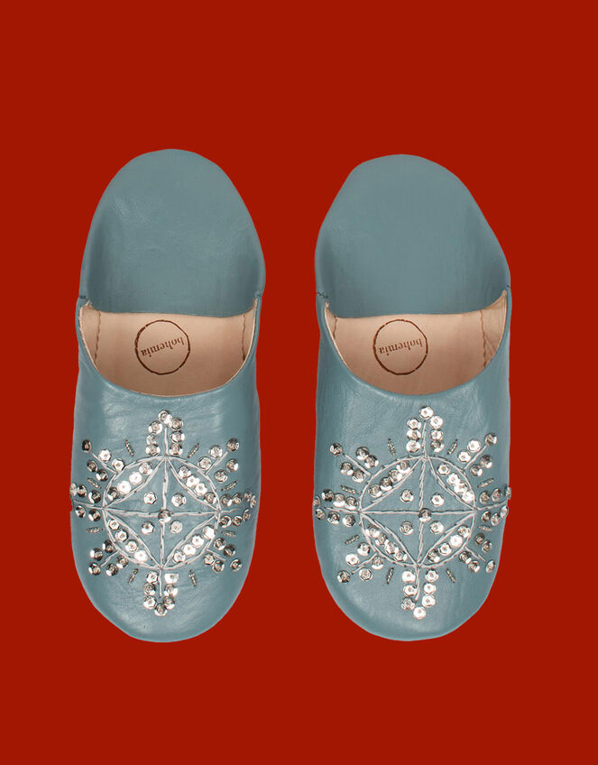 Bohemia Design Moroccan Babouche Sequin Slippers, Grey (GREY), large