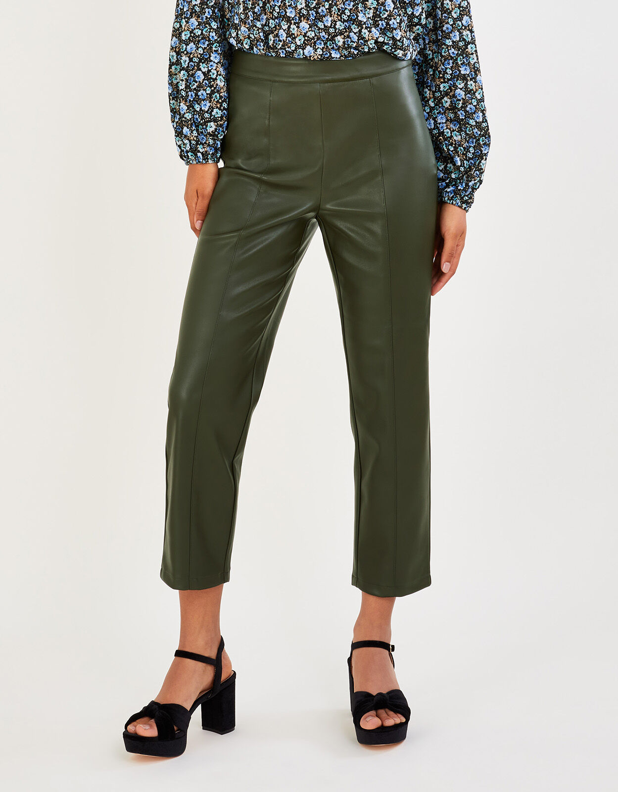 Cora PU Culottes with Recycled Polyester Green