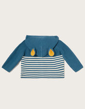 Newborn Louis Lion Knit Cardigan, Blue (BLUE), large