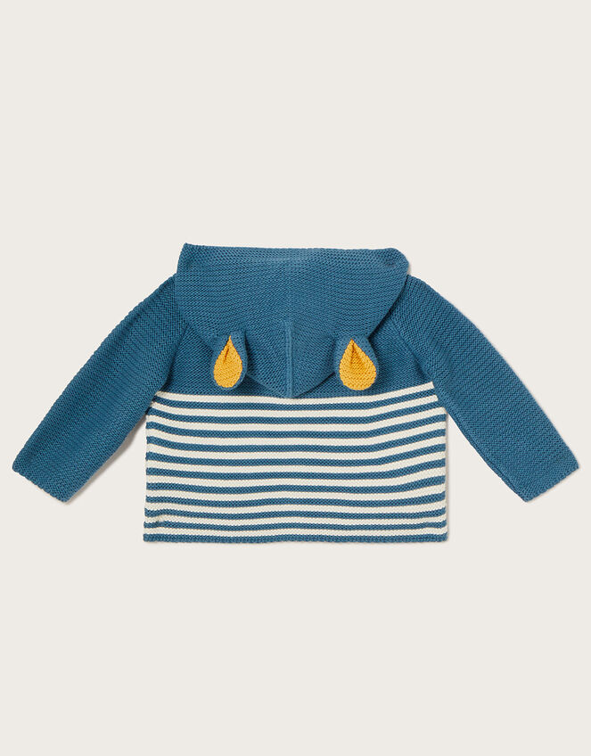Newborn Louis Lion Knit Cardigan, Blue (BLUE), large