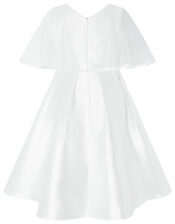 Sherry White Cape Occasion Dress, White (WHITE), large