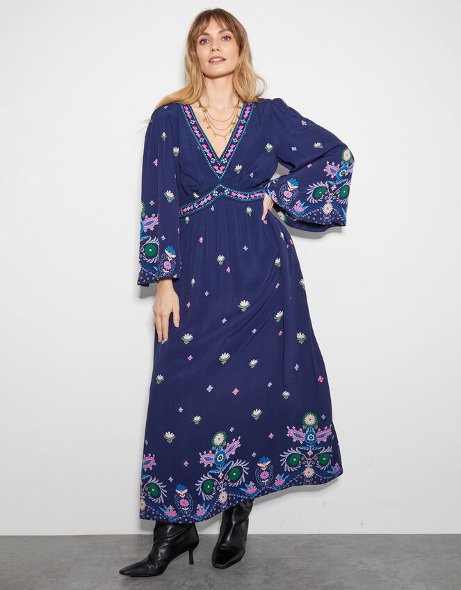 East Kerin Floral Maxi Dress, Blue (NAVY), large