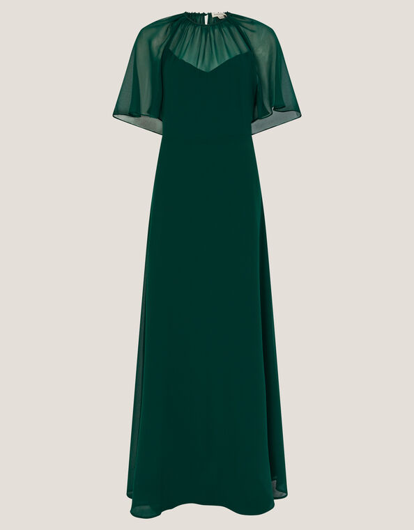 Mona Angel Sleeve Maxi Dress, Green (DARK GREEN), large