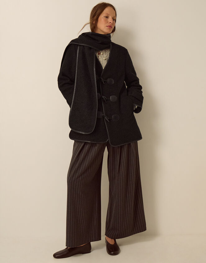 Mae Boucl&eacute; Coat & Scarf, Black (BLACK), large