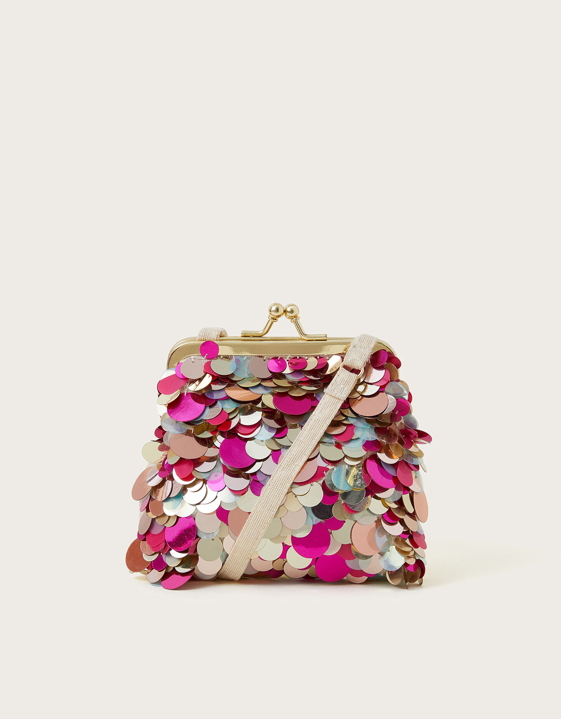 Sequin Clip Frame Mini Bag