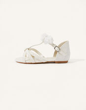 Corsage Sandals, Ivory (IVORY), large